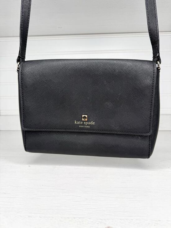 Kate Spade New York Handbags - Kate Spade New York Black Saffiano Leather Flap Crossbody Shoulder Bag Purse
